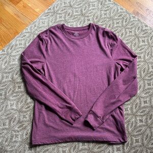 J. Crew Men's Long-Sleeve Crewneck Shirt — Plum Heather (Burgundy)